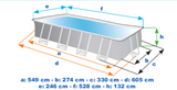 Ultra XTR Frame Above Ground Pool Rectangular 549x274x132cm Intex 26356