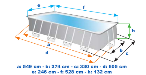 Ultra XTR Frame Ground Pool Rectangular 549x274x132cm Intex 2635 – Outdoor